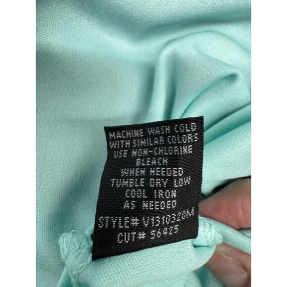 Connected Apparel Bodycon Navy Teal Colorblock Knee Length Dress Women's Size 14 - Picture 11 of 11